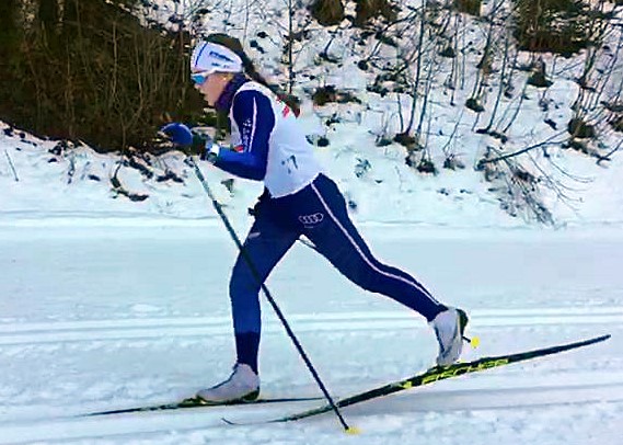 Christina Döringer auf der WM-Strecke in Oberstdorf